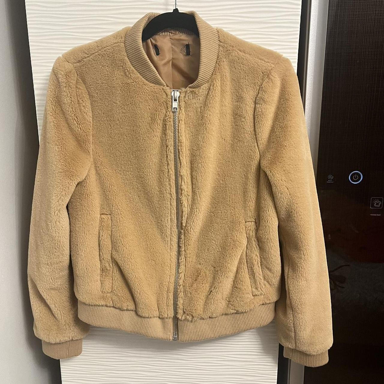 Forever 21 teddy bomber jacket Size small Worn a. Depop