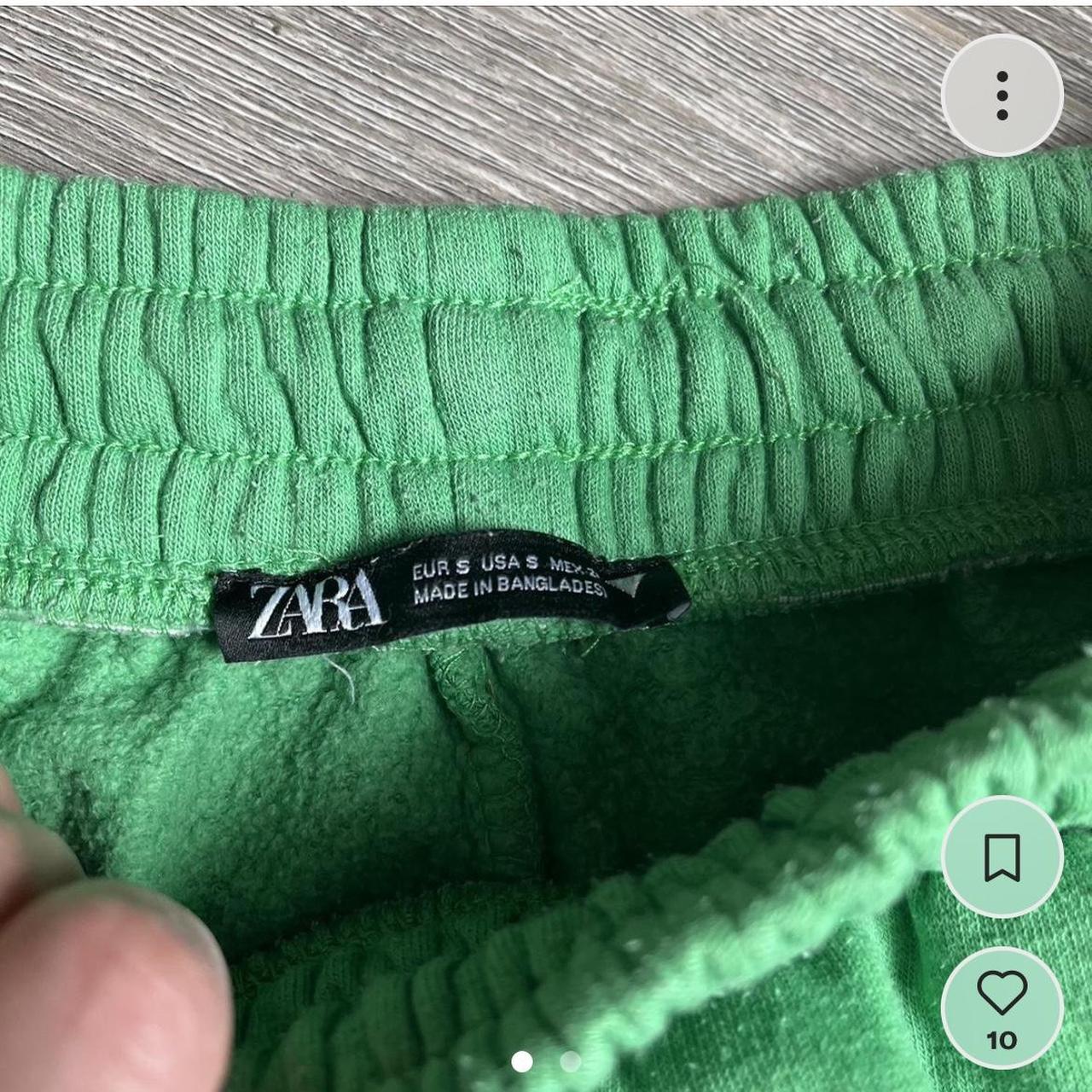 Green Zara tracksuit bottoms , worn a handful of times! - Depop