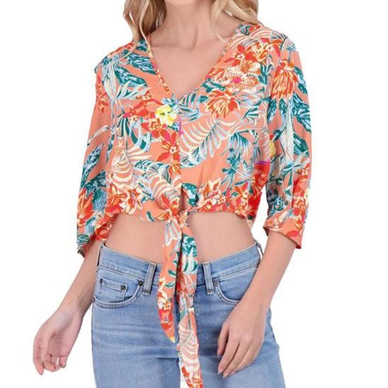 BCBG MAXAZRIA Multicolor Tropical Crop