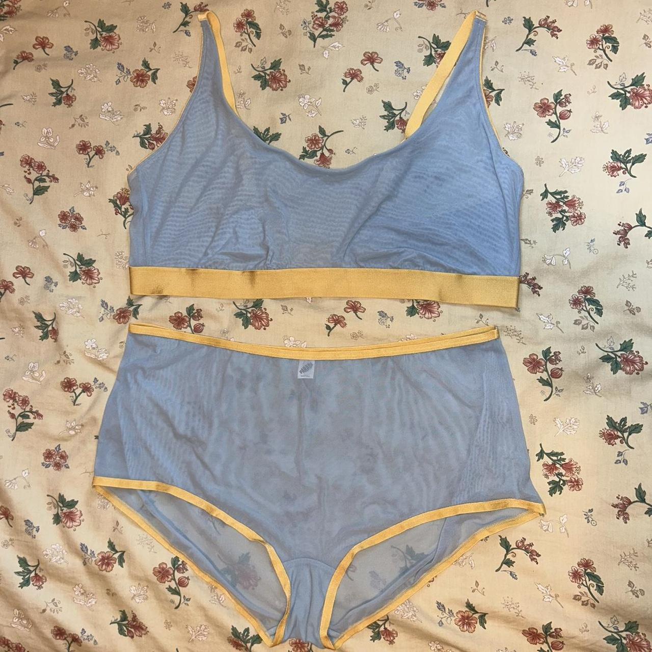 Parade Women's Blue and Yellow Underwear Depop