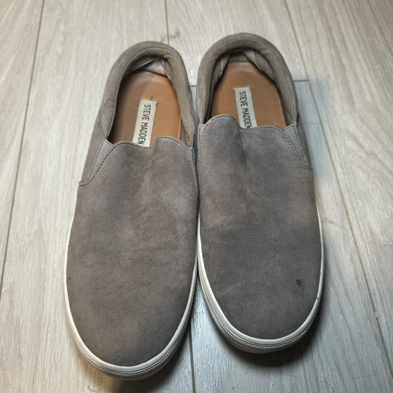 Steve madden gray suede slip ons on sale