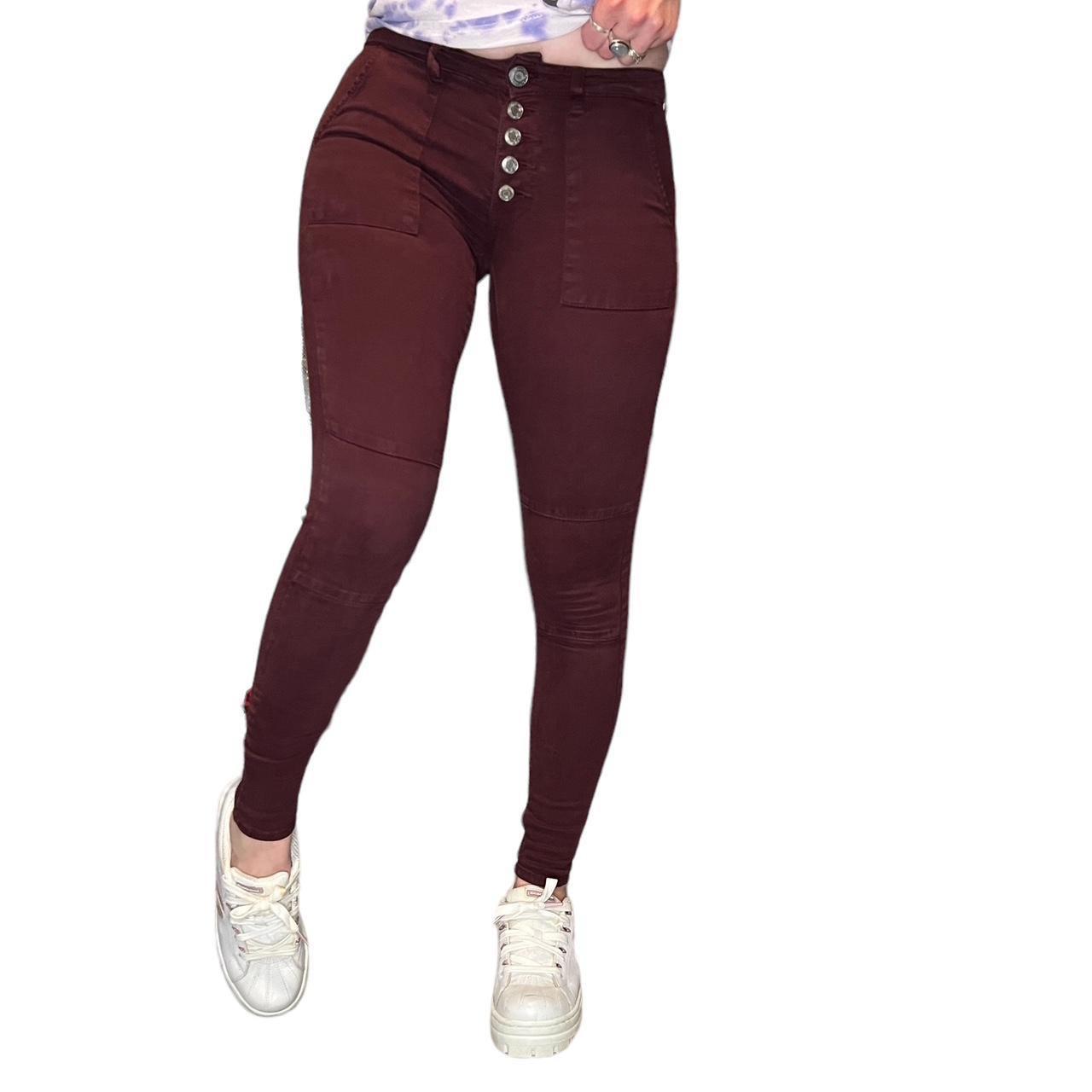 American eagle super stretch maroon colored jeggings