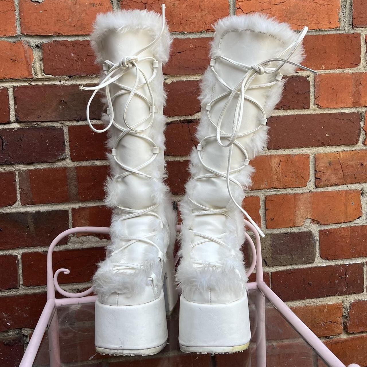 White Platform Demonias Vegan Leather Few Depop