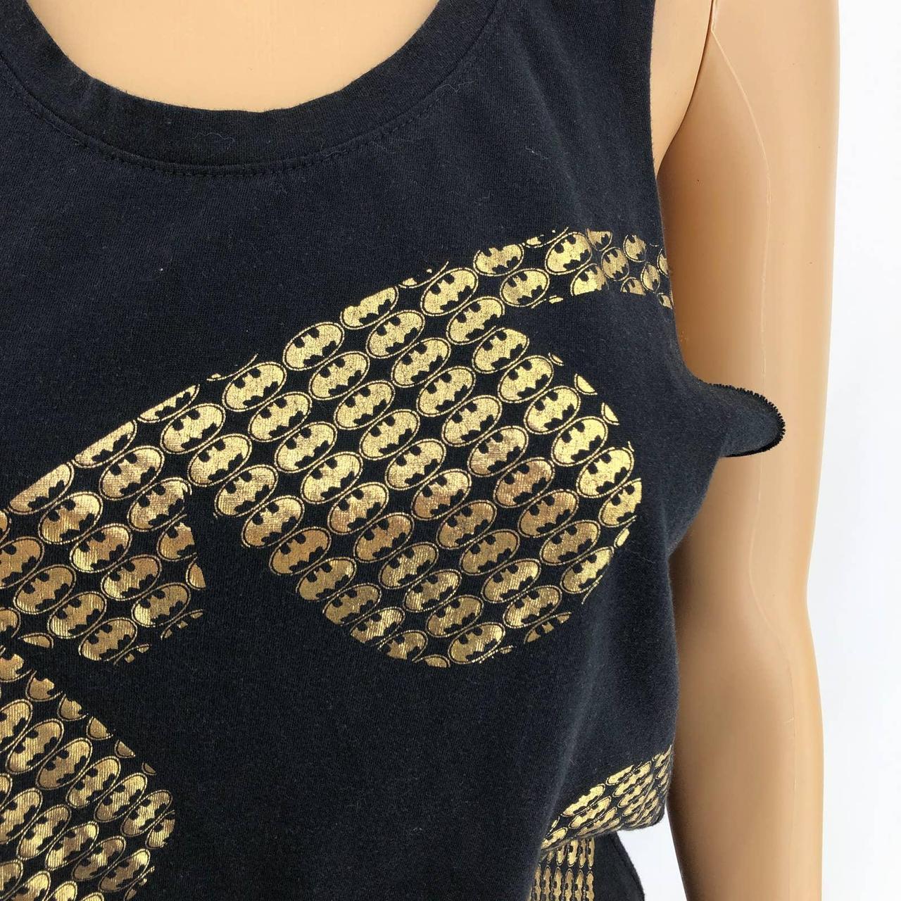 DC Comics Women's Black and Gold Vest Depop