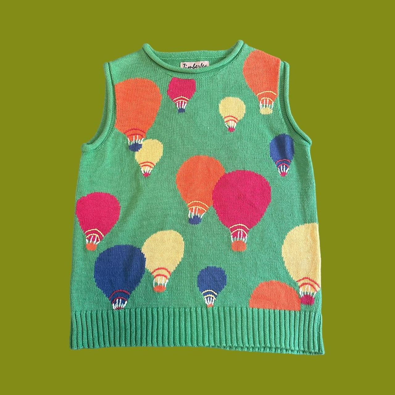 Vintage hot air balloon sweater vest. Beautiful... Depop