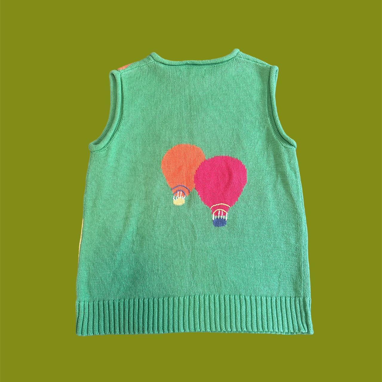 Vintage hot air balloon sweater vest. Beautiful... Depop