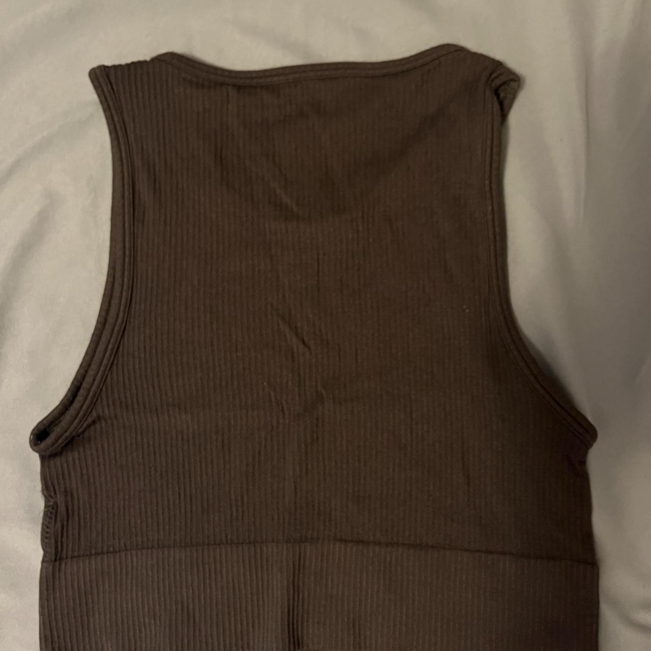 Skims Brown High Neck Tank/Cami Top Small Hole but - Depop