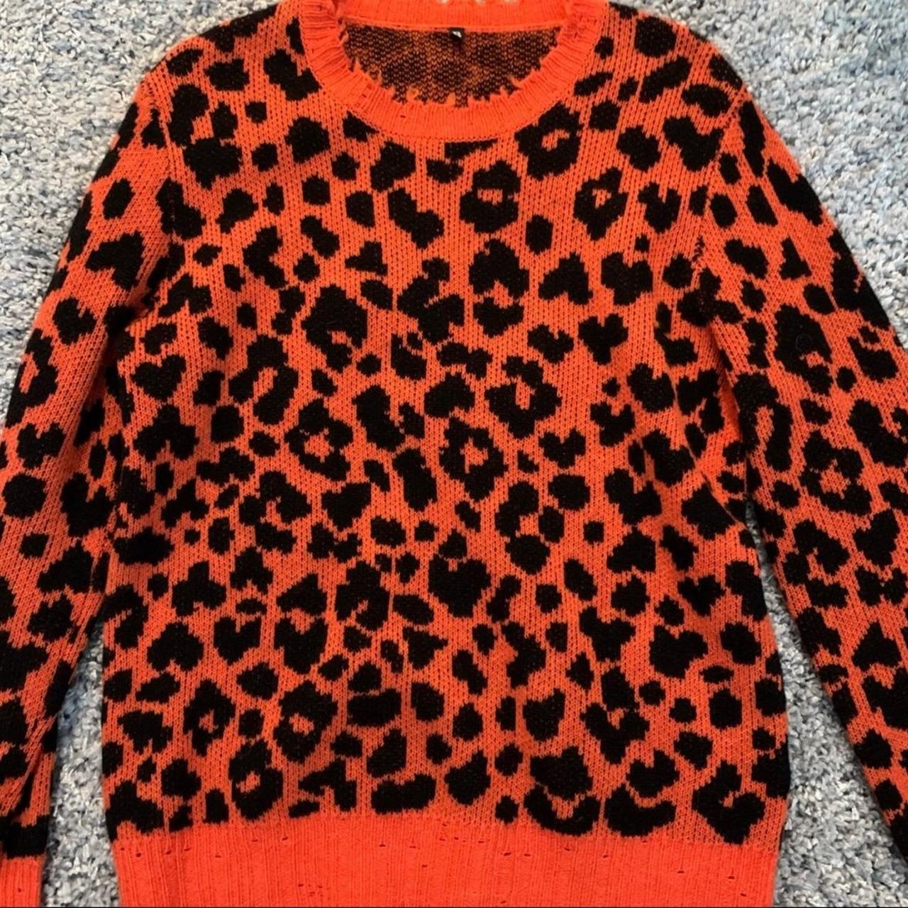 R13 ORANGE LEOPARD CASHMERE SWEATER 100 cashmere Depop