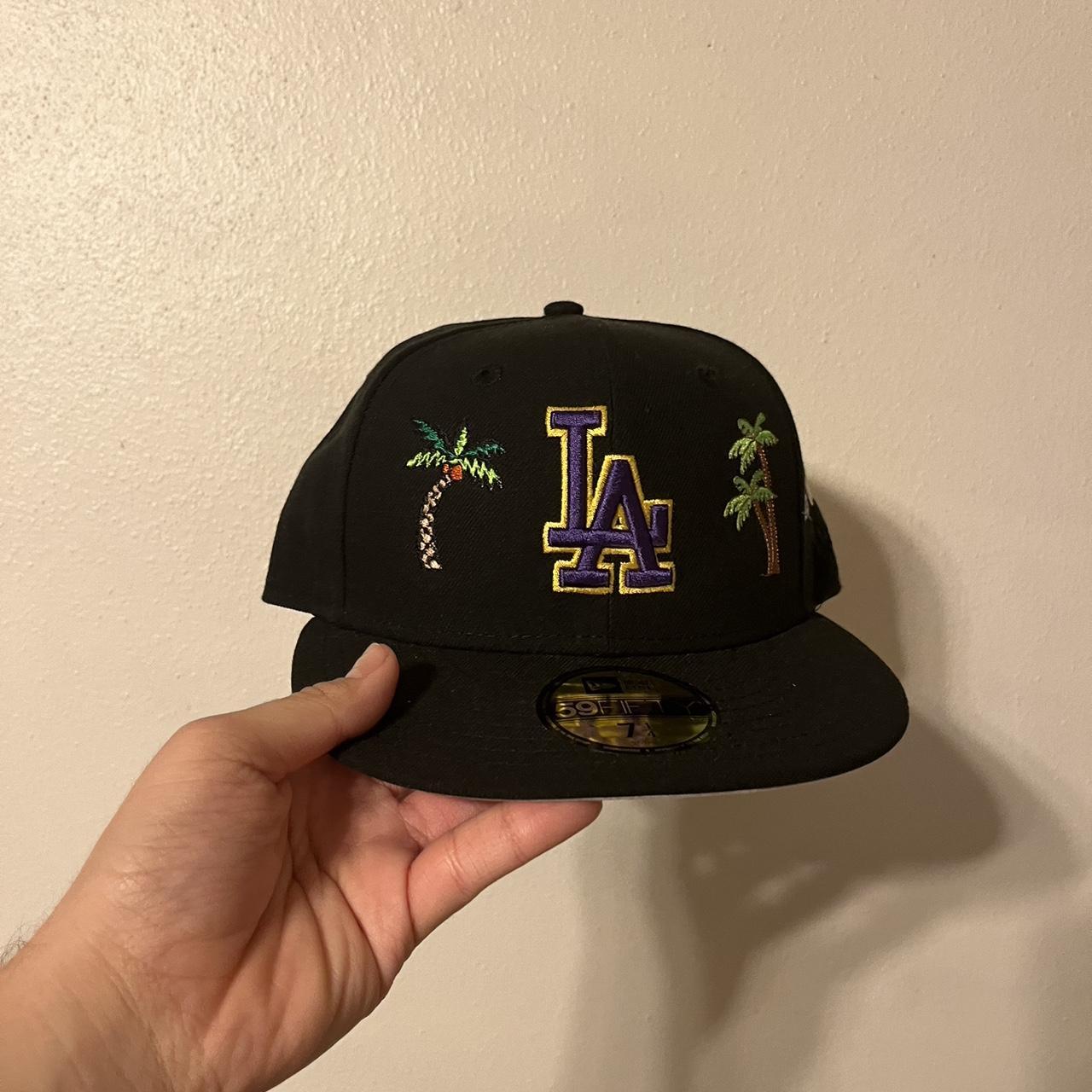 New Era Men's Yellow and Purple Hat | Depop