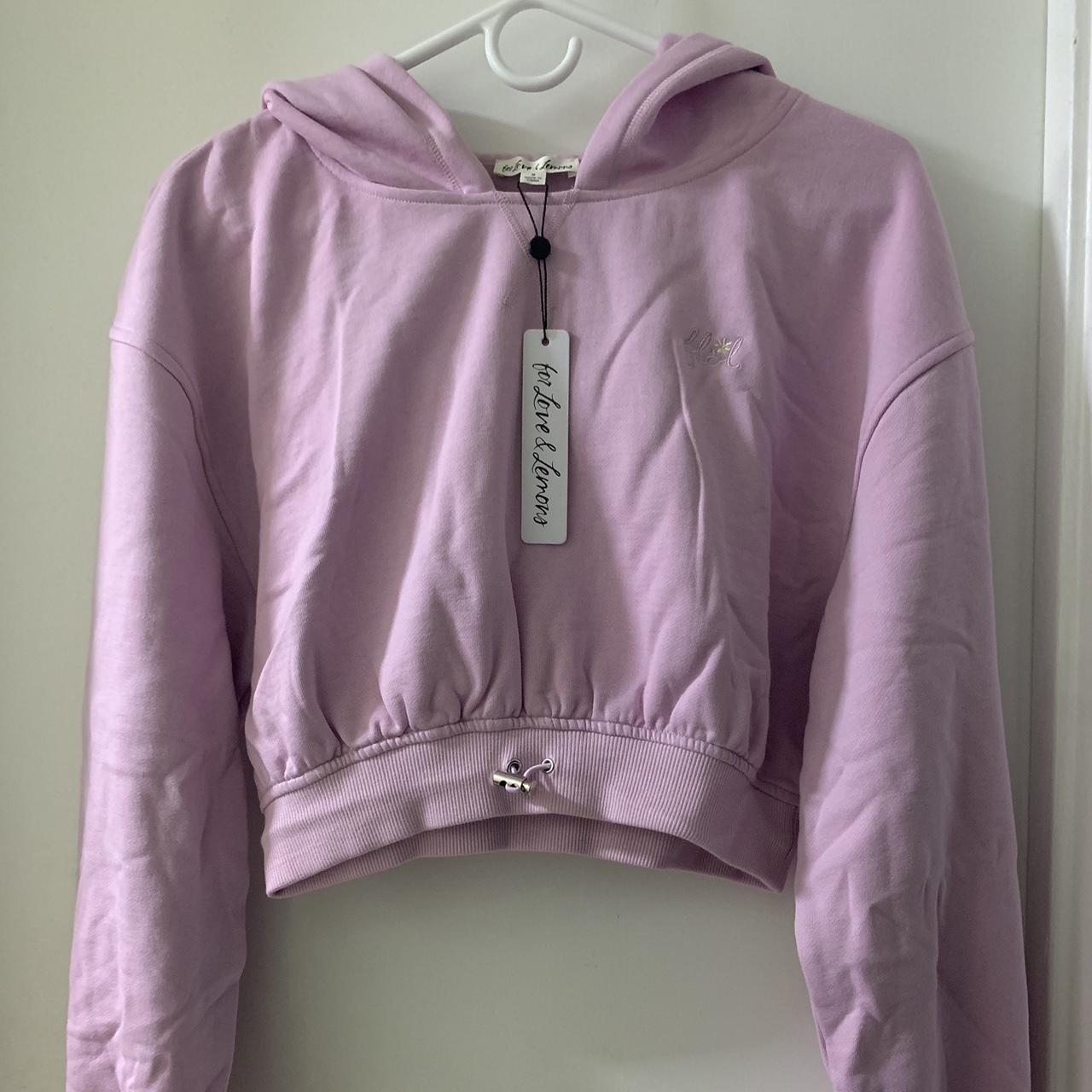 For Love & Lemons Women's Purple Hoodie Depop