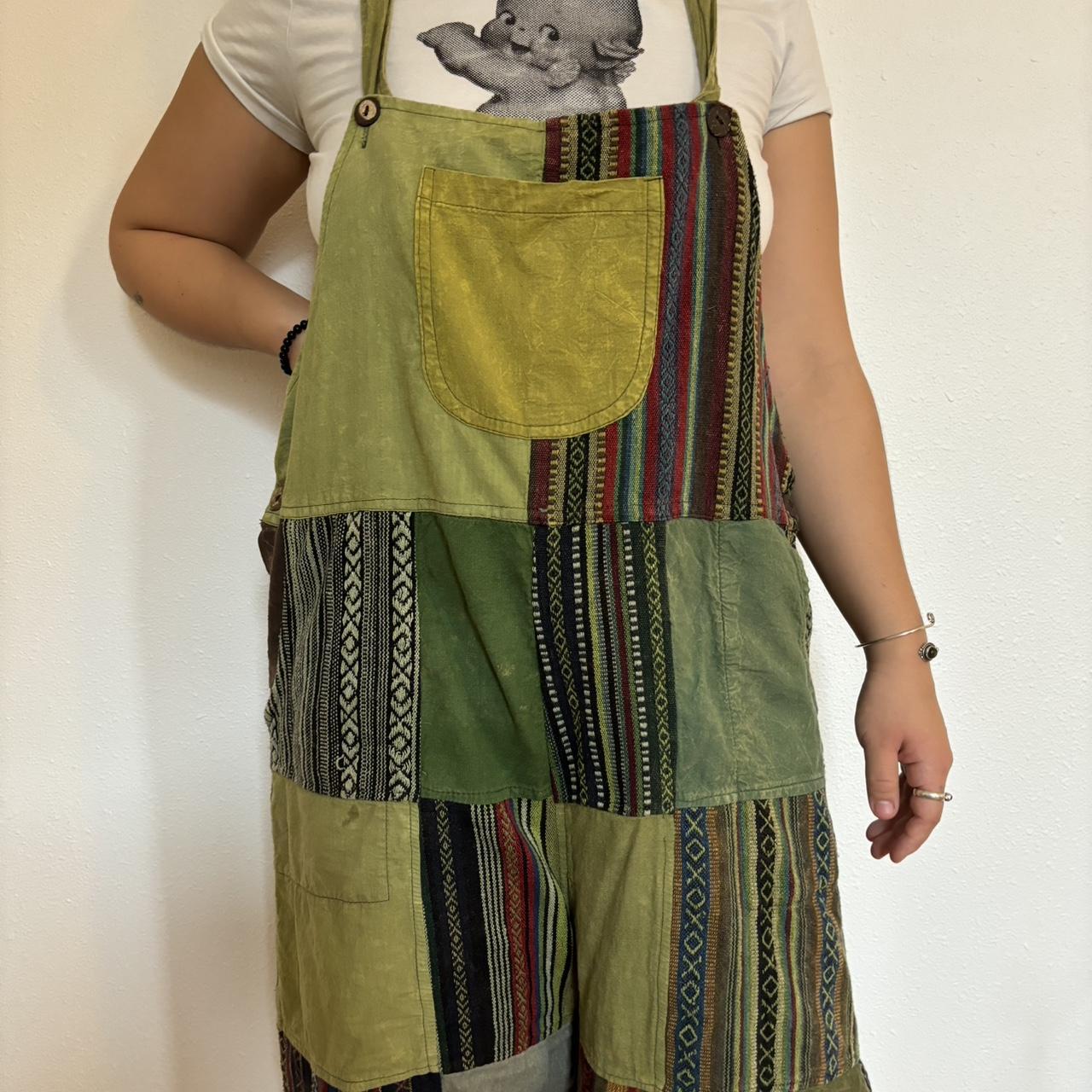 KATHMANDU Green patchwork overalls In good shape... Depop