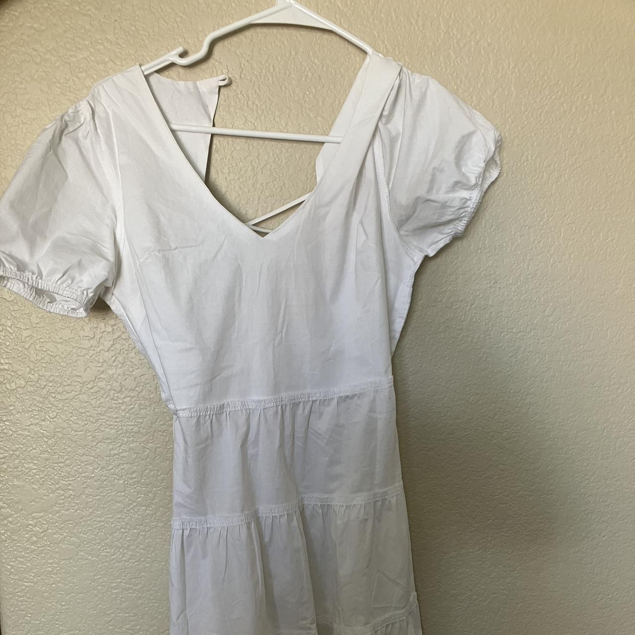 White Puff sleeve fairy dress with flowy bottoms and... - Depop