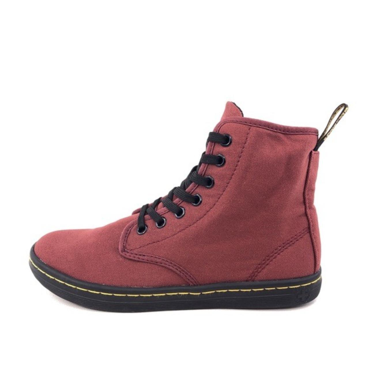 Dr. Martens Shoreditch Cherry Red Canvas Ankle. Depop