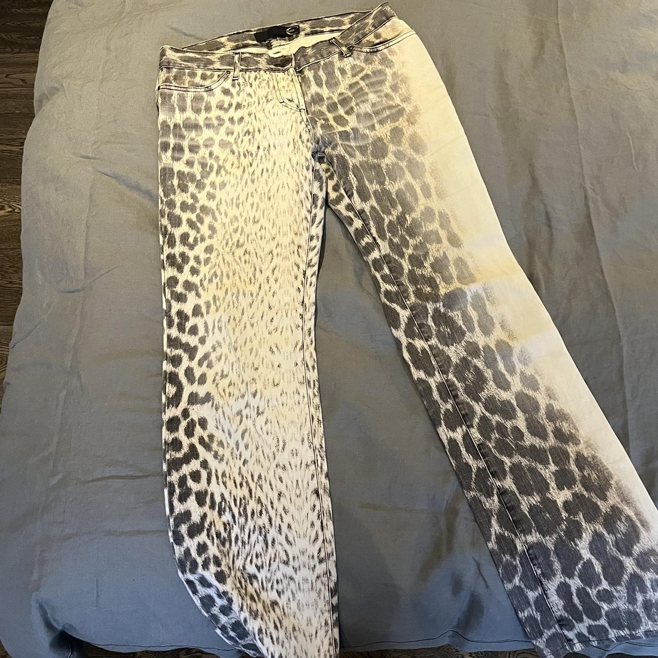 Roberto Cavalli leopard print jeans Bought from a... - Depop