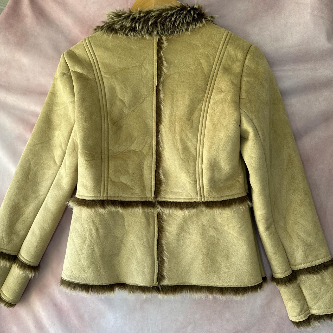 ie petite suede jacket with faux fur inside 2 front... - Depop