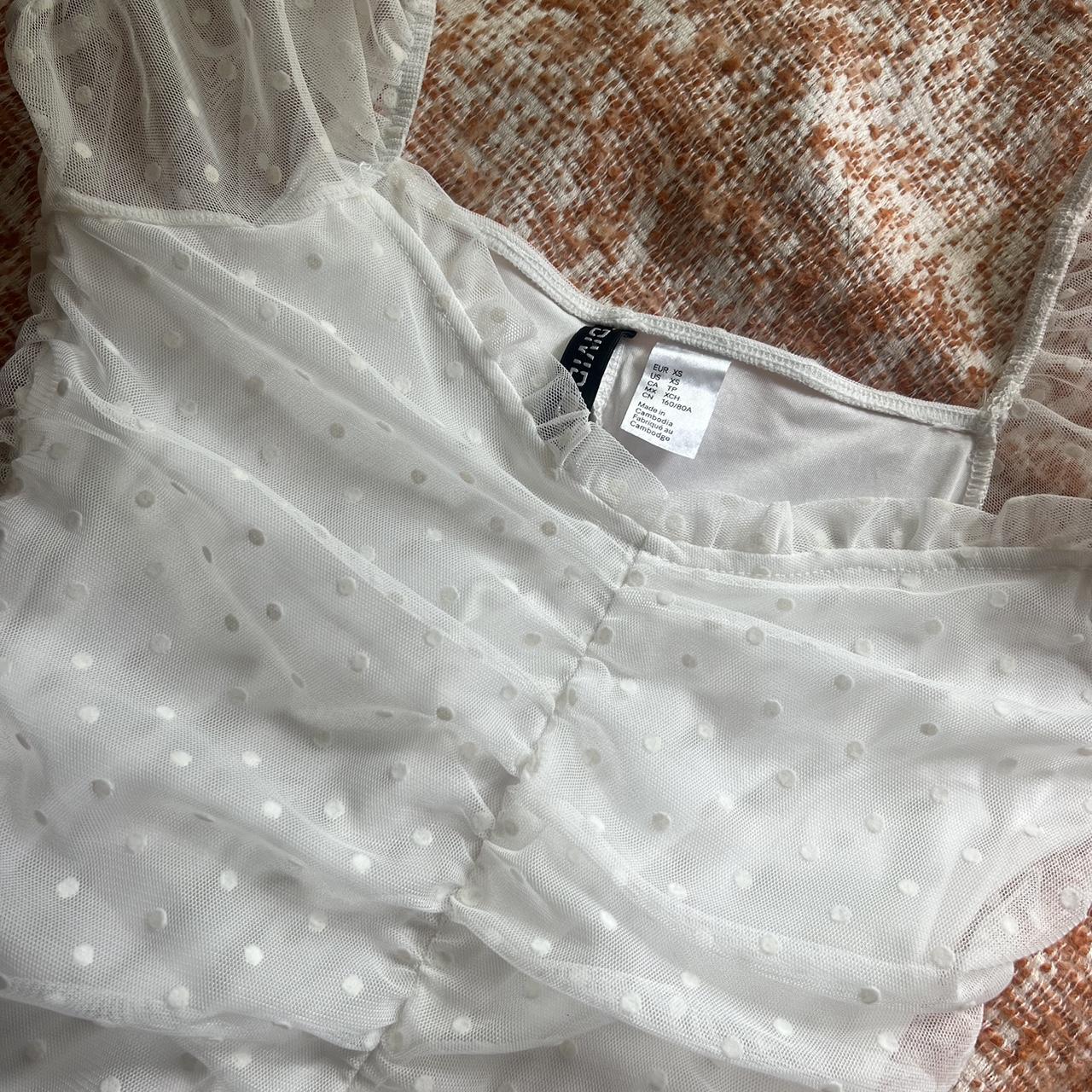 H&M super cute white mini dress Kinda giving for... - Depop