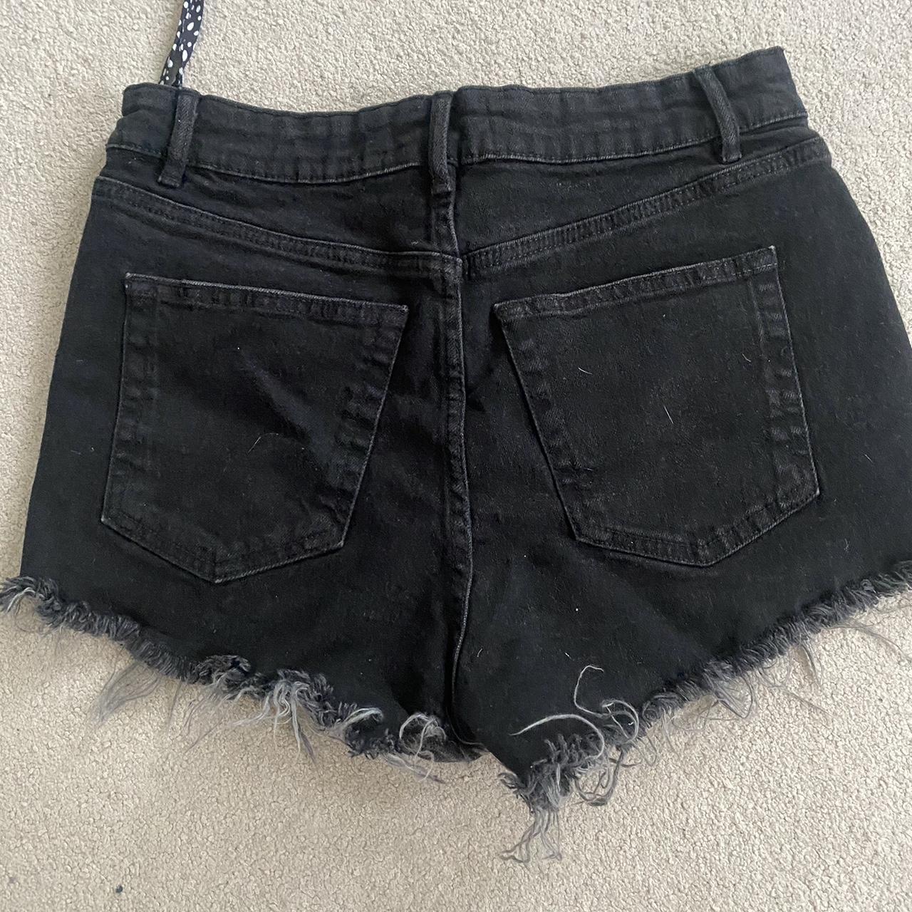 Black zara distressed short shorts! They are longer... - Depop