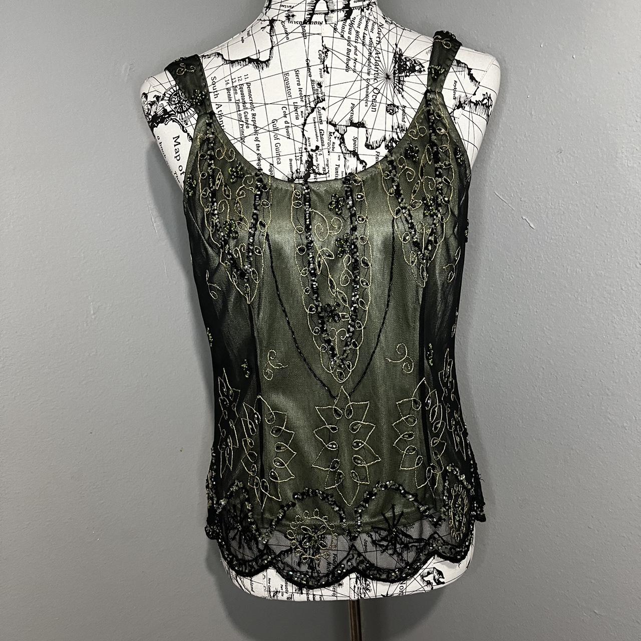 Marina Women's Green and Black Vest | Depop