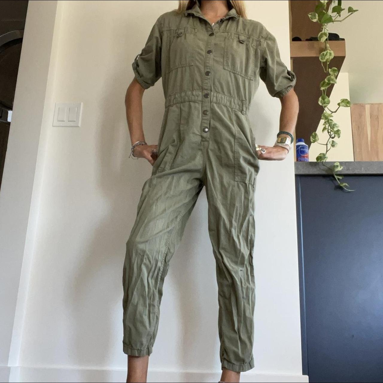 topshop army green jumpsuit