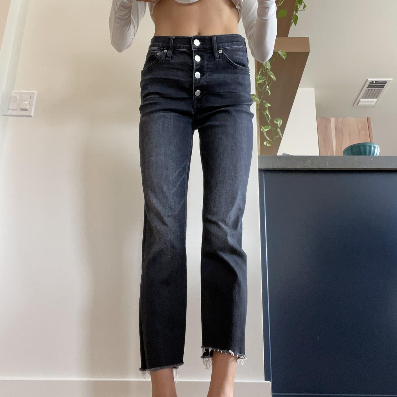 J.crew black denim button fly jeans. Size 27.... Depop