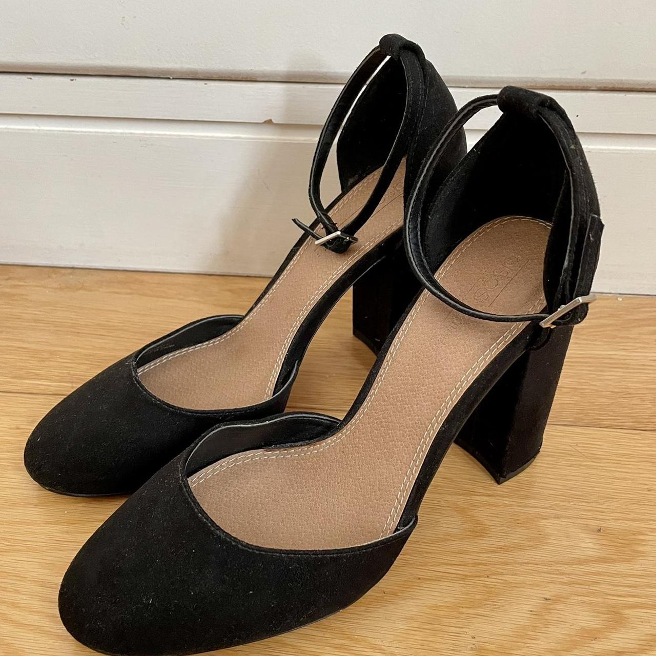 asos black block heels