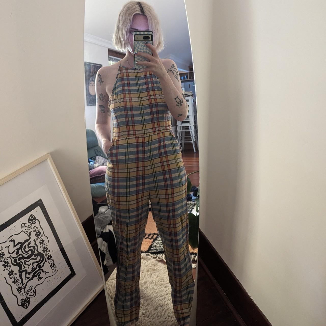 Urban Outfitters Tartan Jumpsuit open back