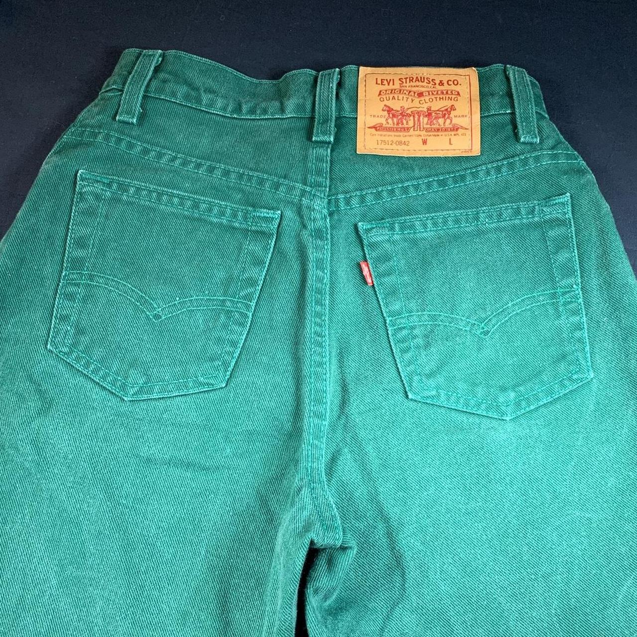 Levis 275 Vintage Jeans Womens Green Pants Made In France Size 29 30 Red  Tab