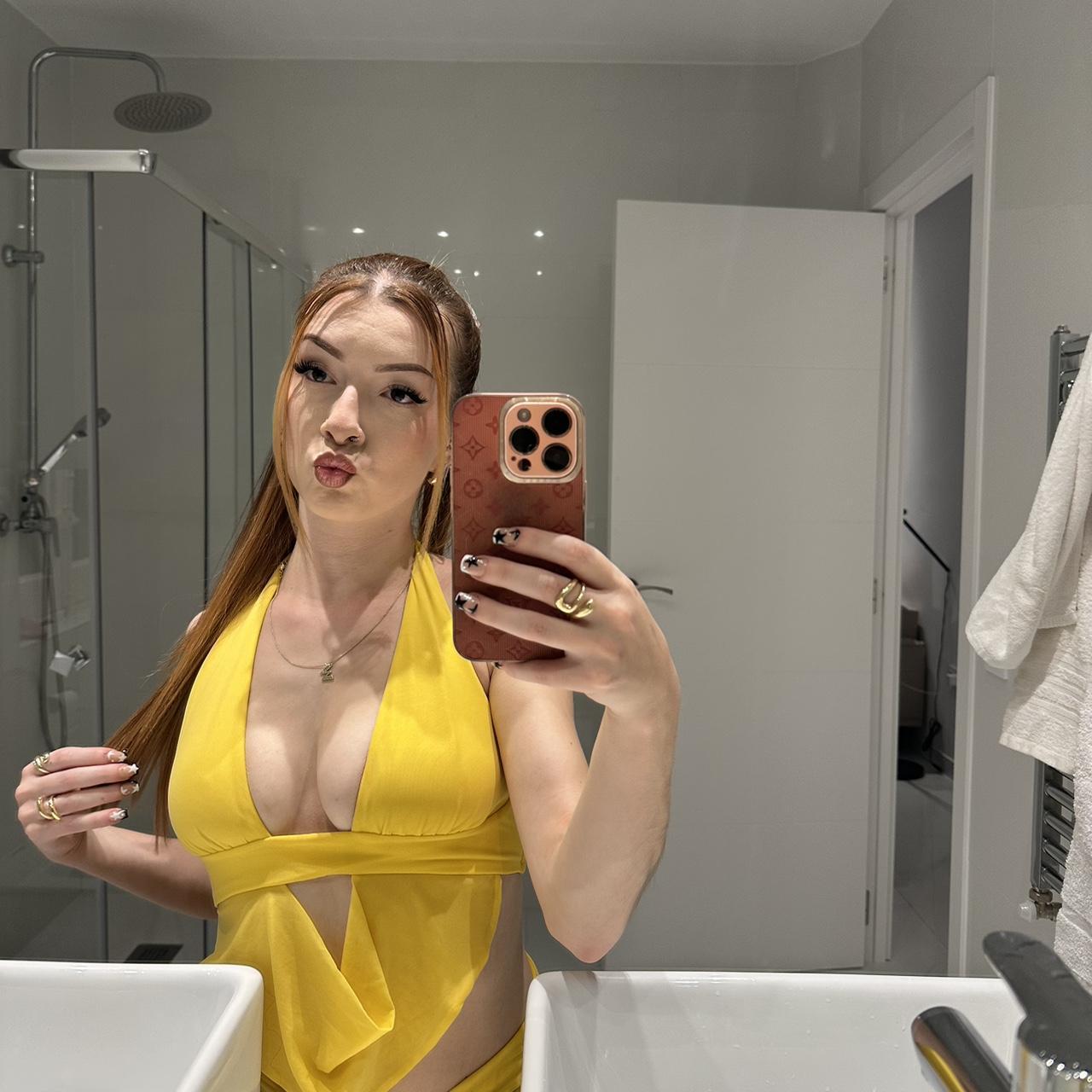 Oh Polly Yellow Set Top Size 8 Fits More Like A 6 Depop 