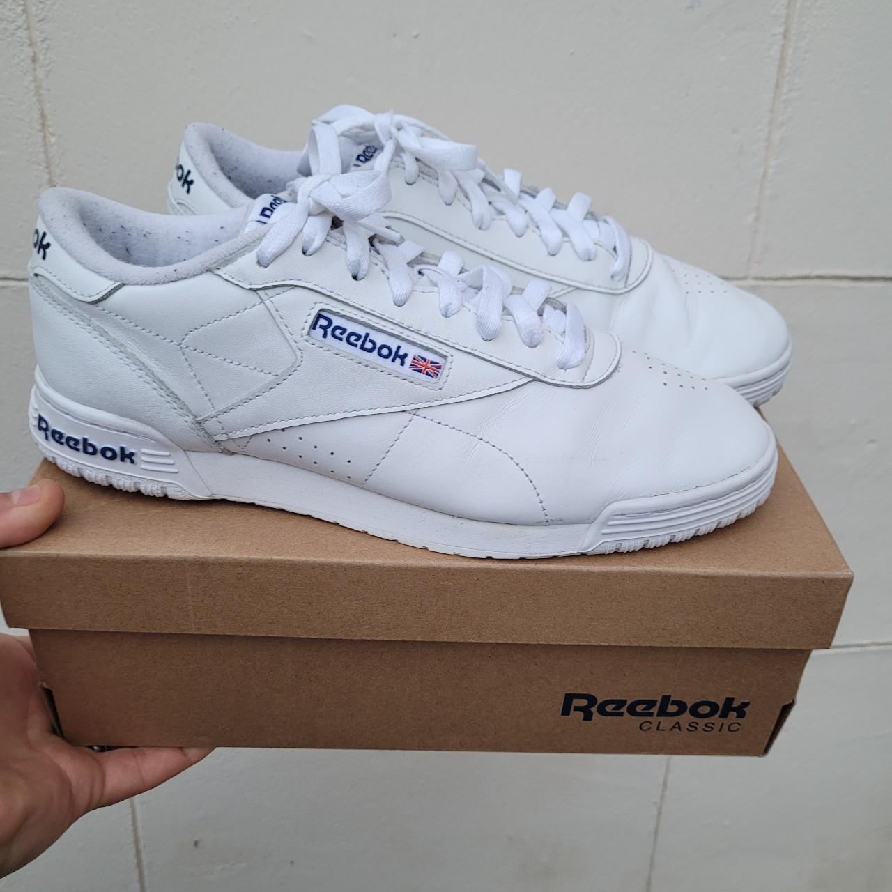 Reebok exofit lo low white leather trainers not... - Depop