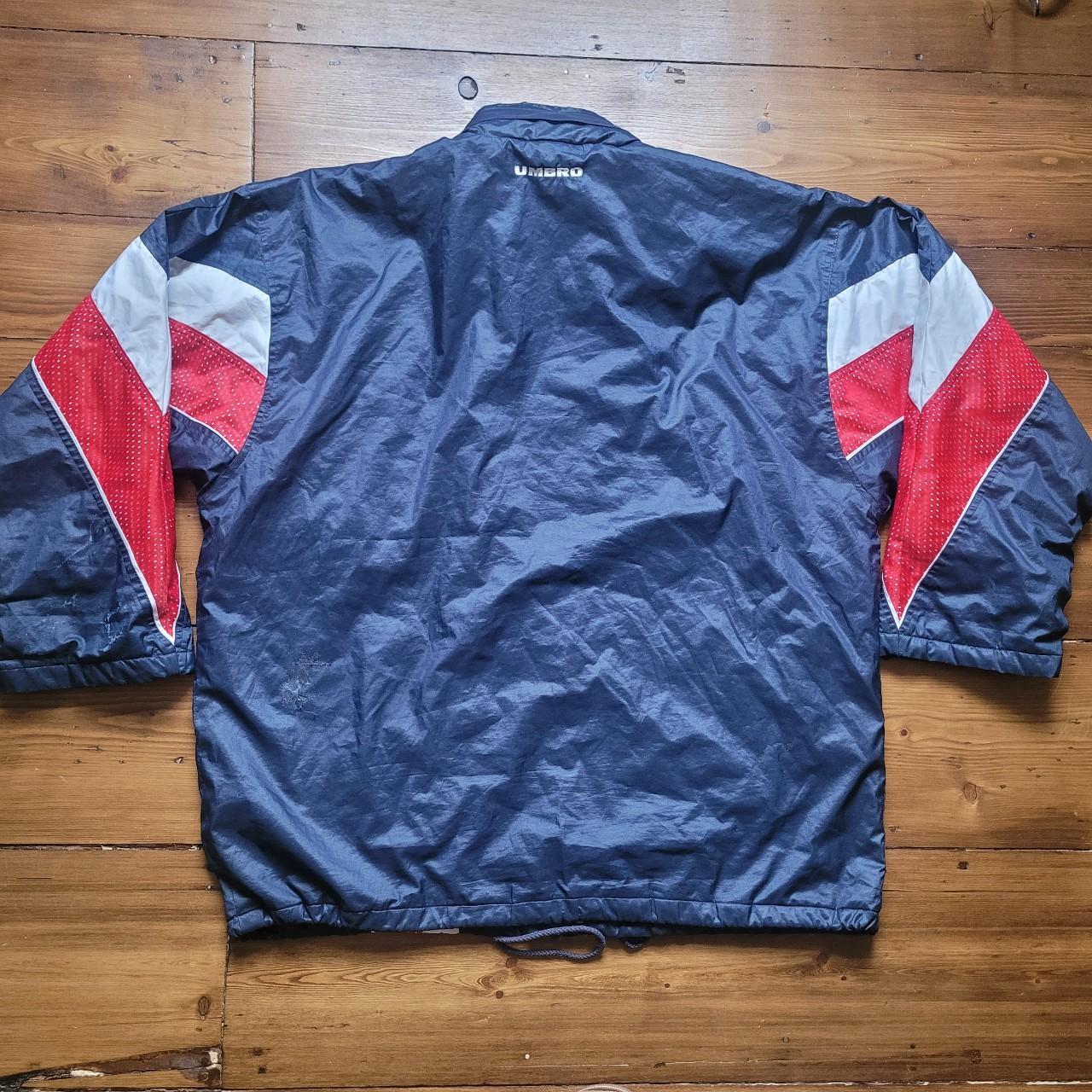 Mens Vintage Umbro 90s football coat jacket. Red... - Depop