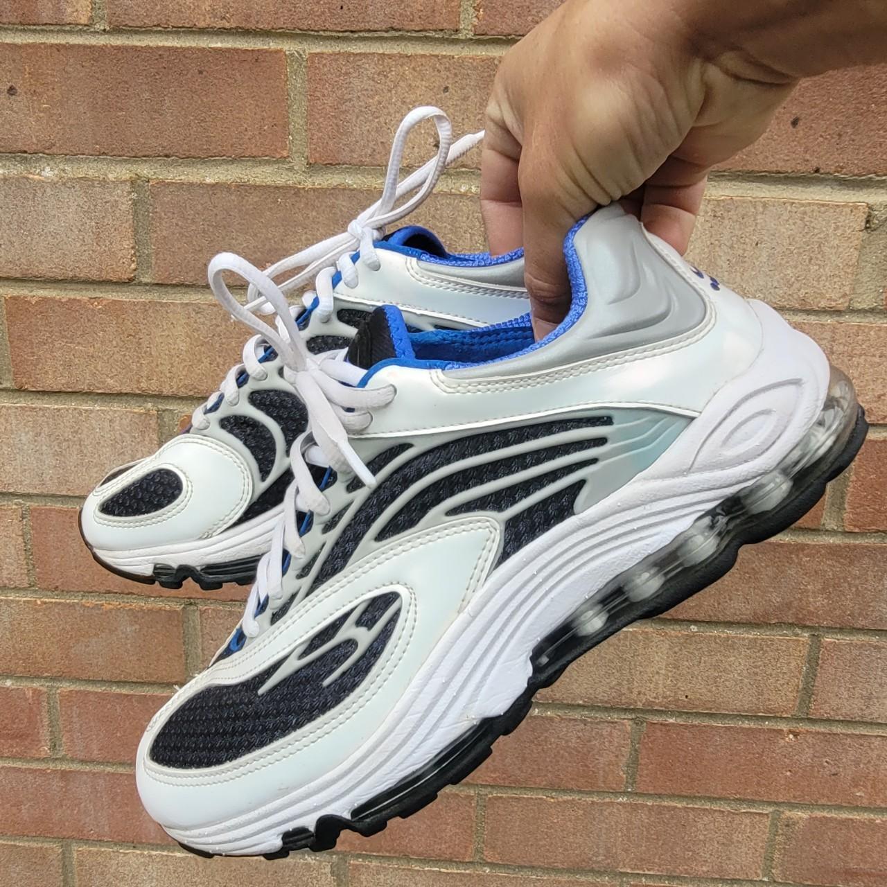 Nike Air Max Tuned Racer Men's Trainers blue white... - Depop