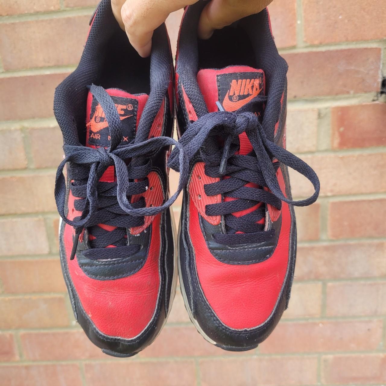 Nike Air Max 90 LTR BRED black red Trainers Size... - Depop