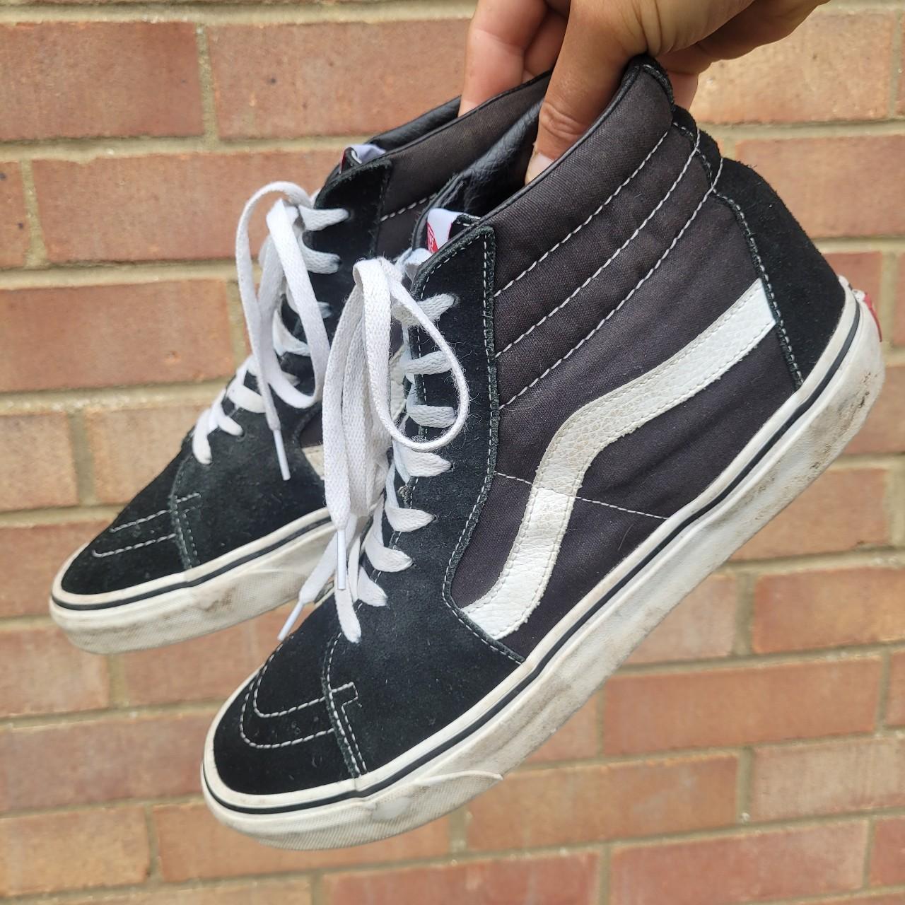 Vans sk8 old skool black hi top suede canvas... - Depop