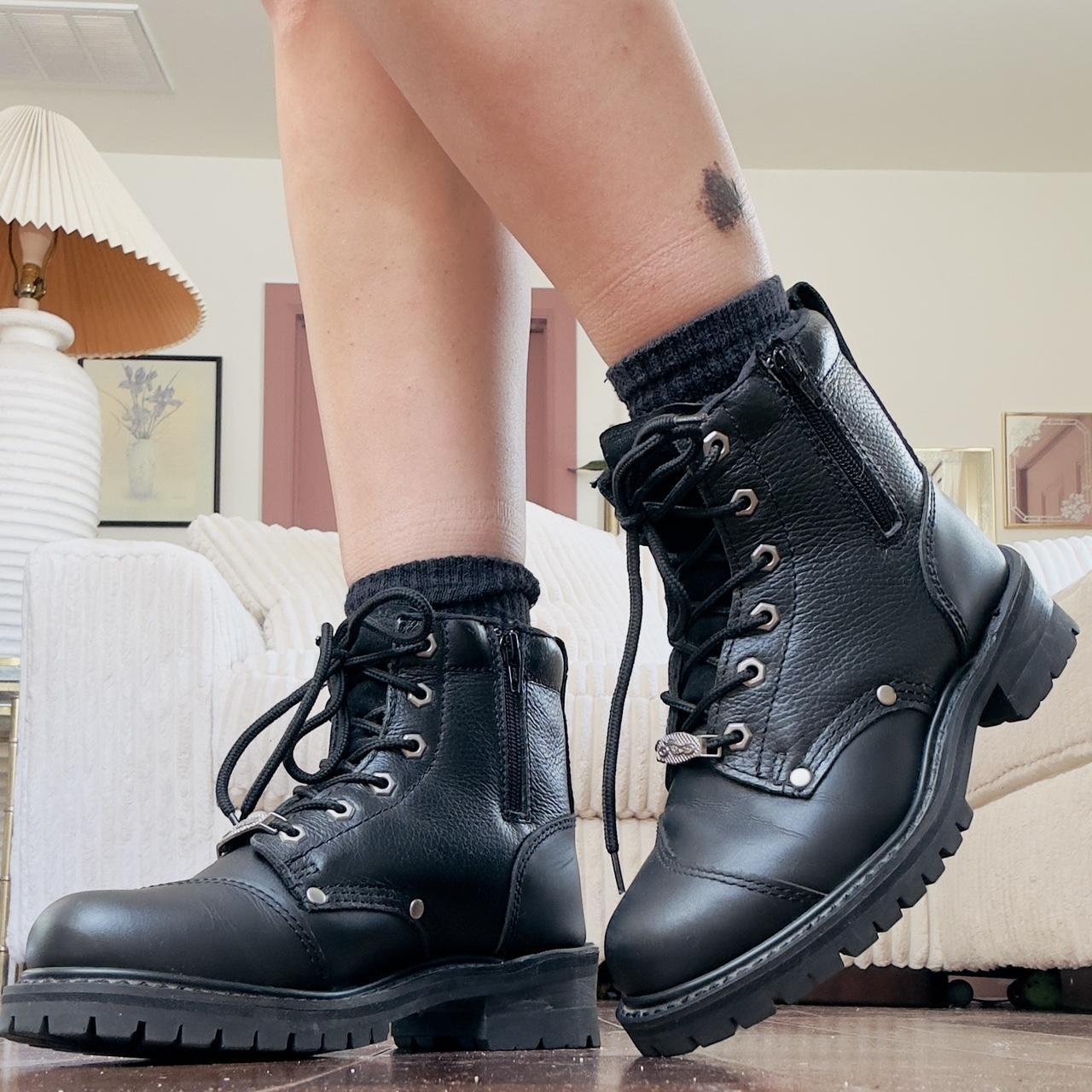 women's black biker boots