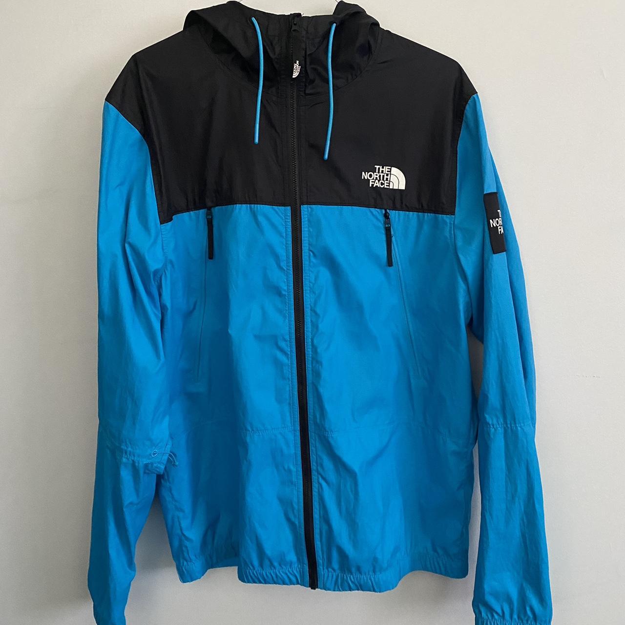 The North Face Windbreaker Jacket Meridian Blue and... - Depop