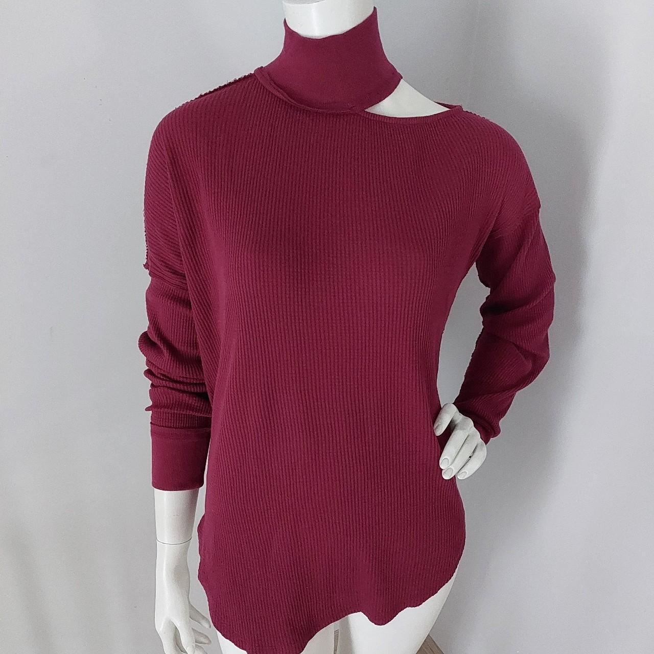 Free People Women's Burgundy Sweatshirt | Depop