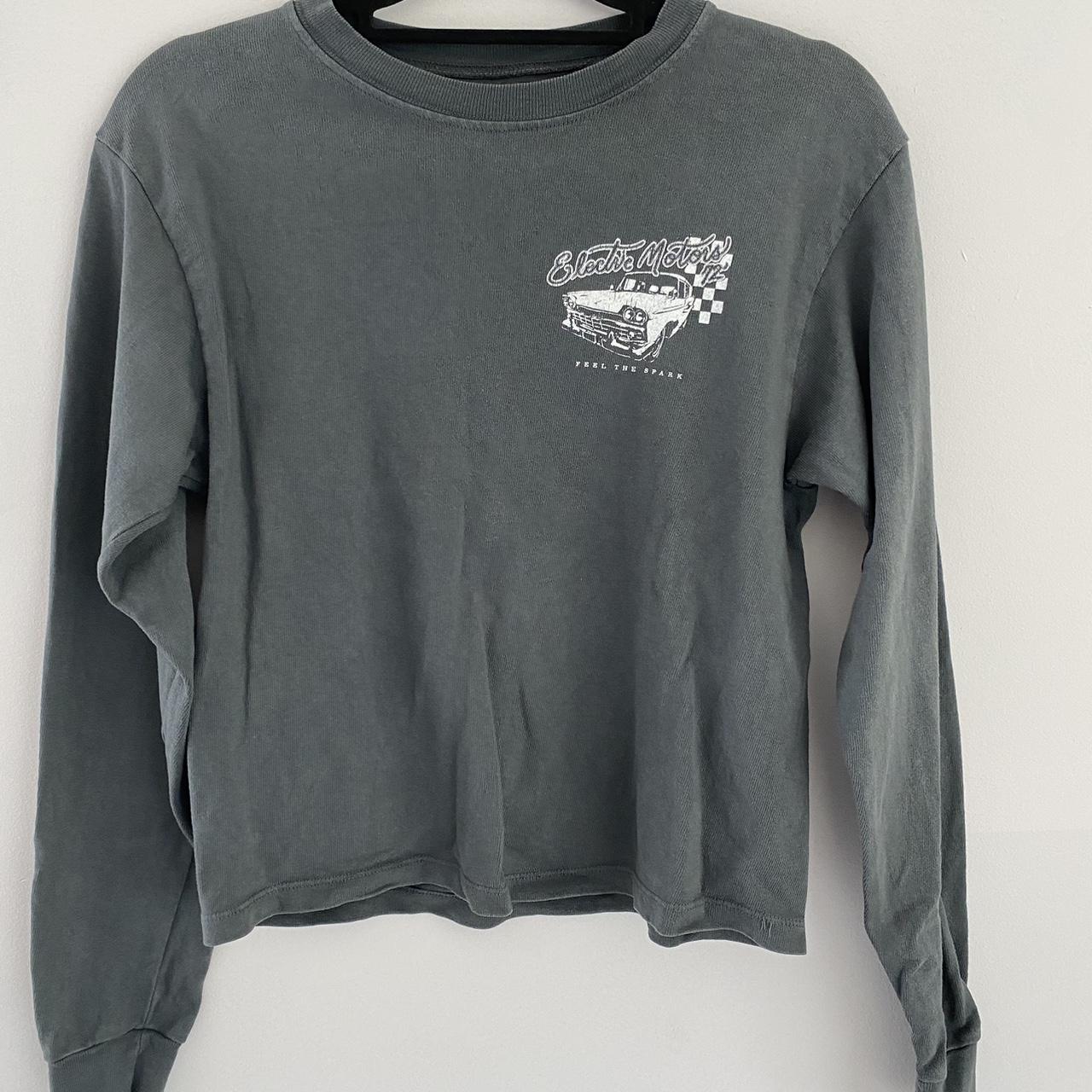 Brandy Melville electric motors graphic long sleeve... - Depop