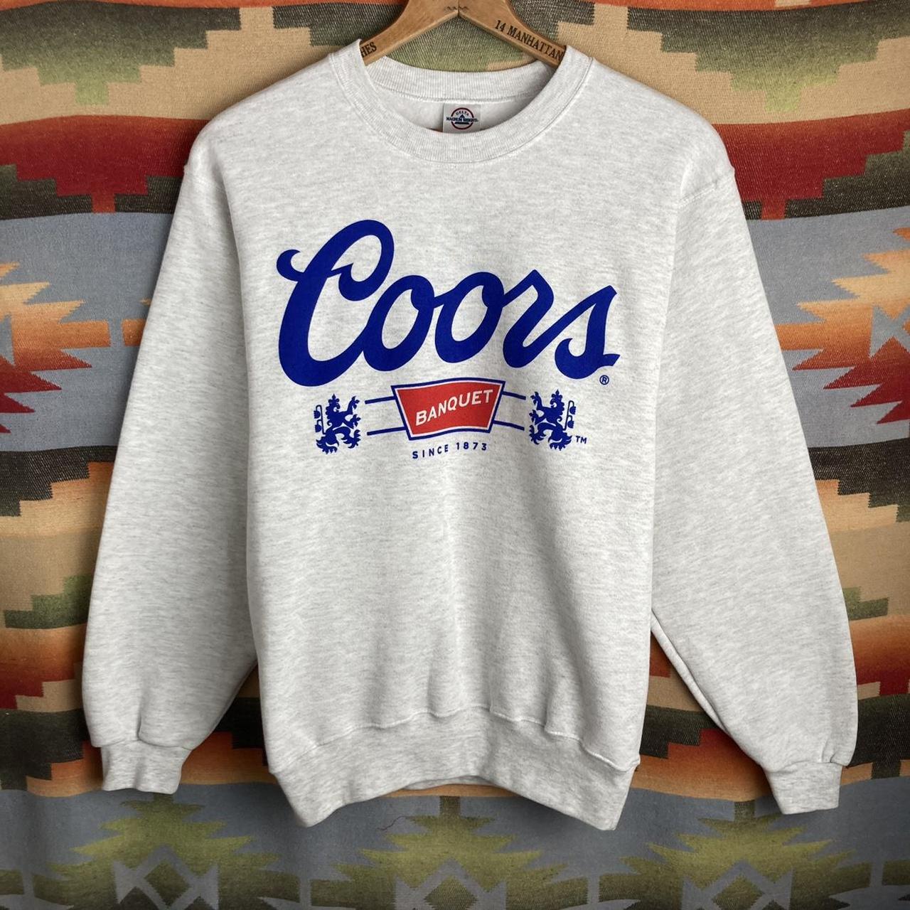 Vintage Coors Banquet Beer Heather Gray Pullover Depop