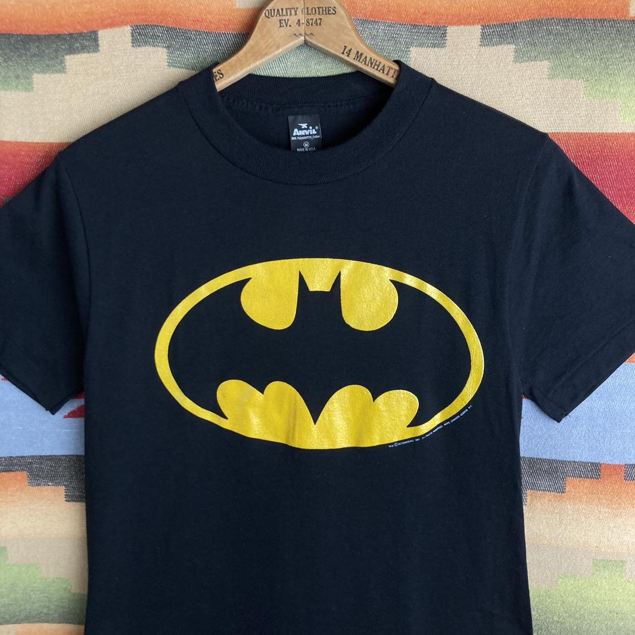 Yellow Batman Logo Men's Black T-shirt-Small