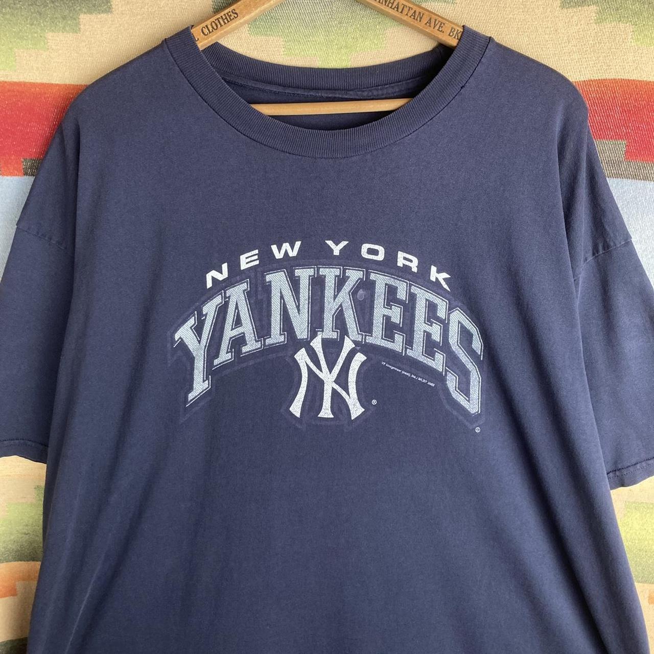 Vintage 90's New York Yankees MLB Baseball Grey T Shirt 