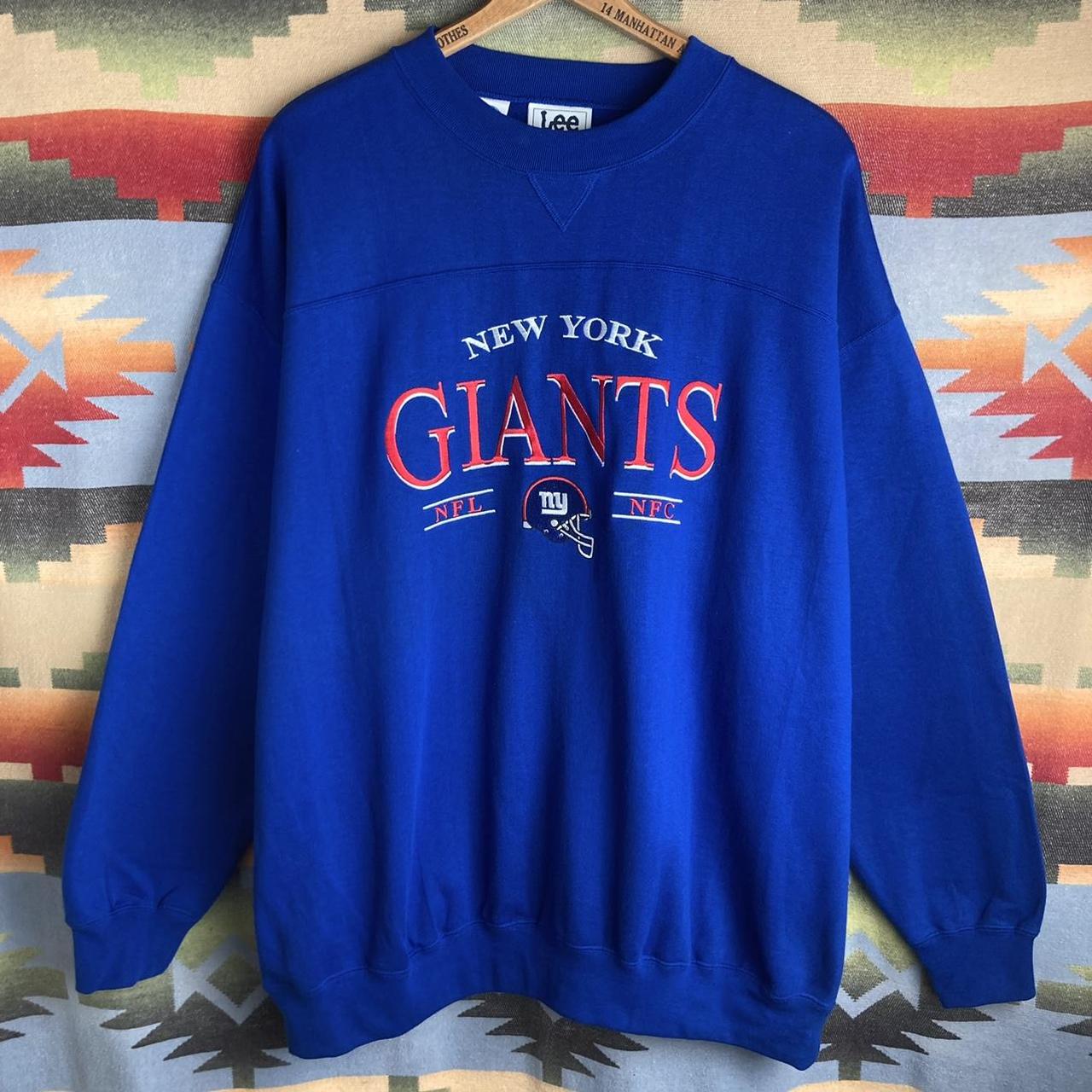 Vintage New York Giants Hoodie, NFL Blue Embroidered