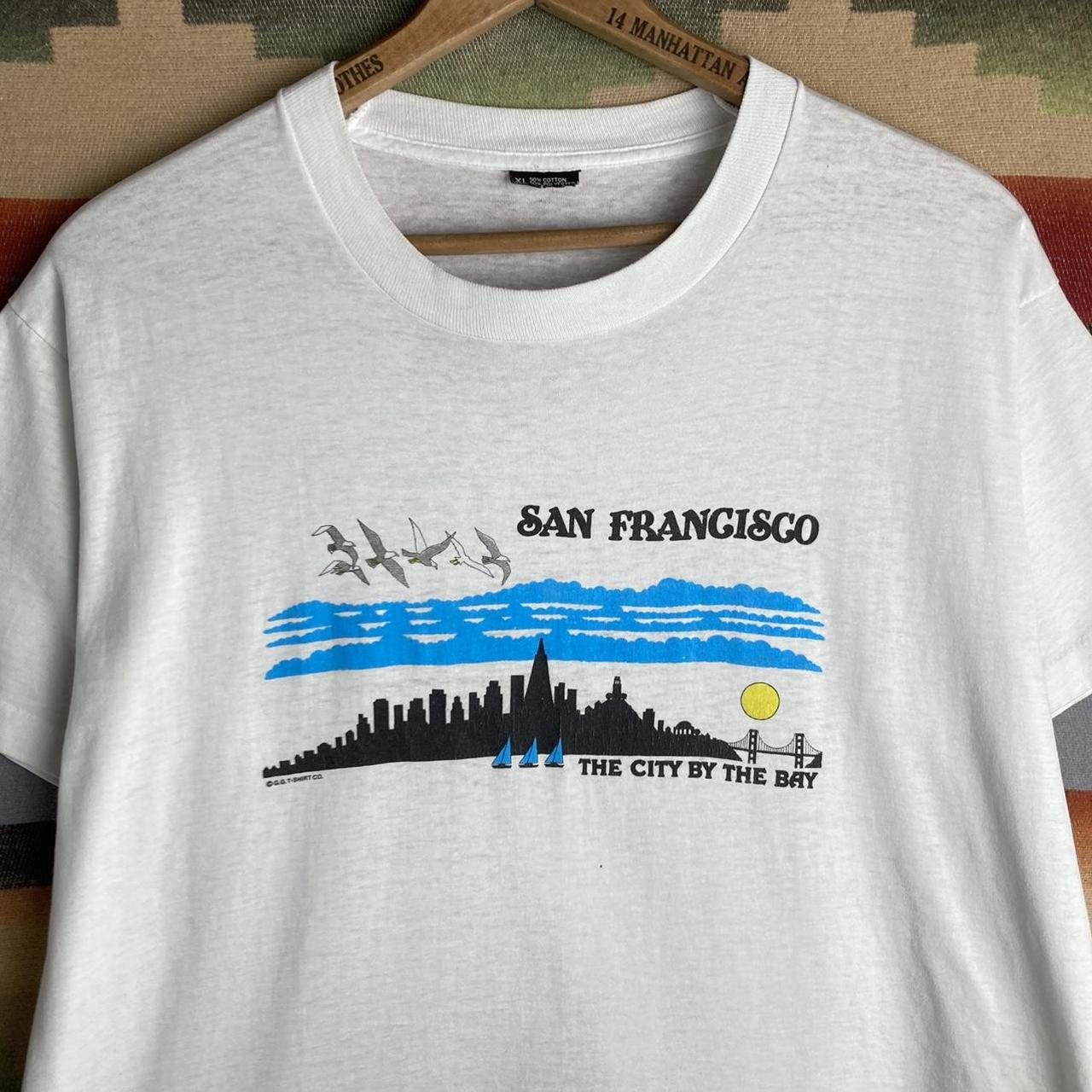 Vintage 90s San Francisco California Skyline White...