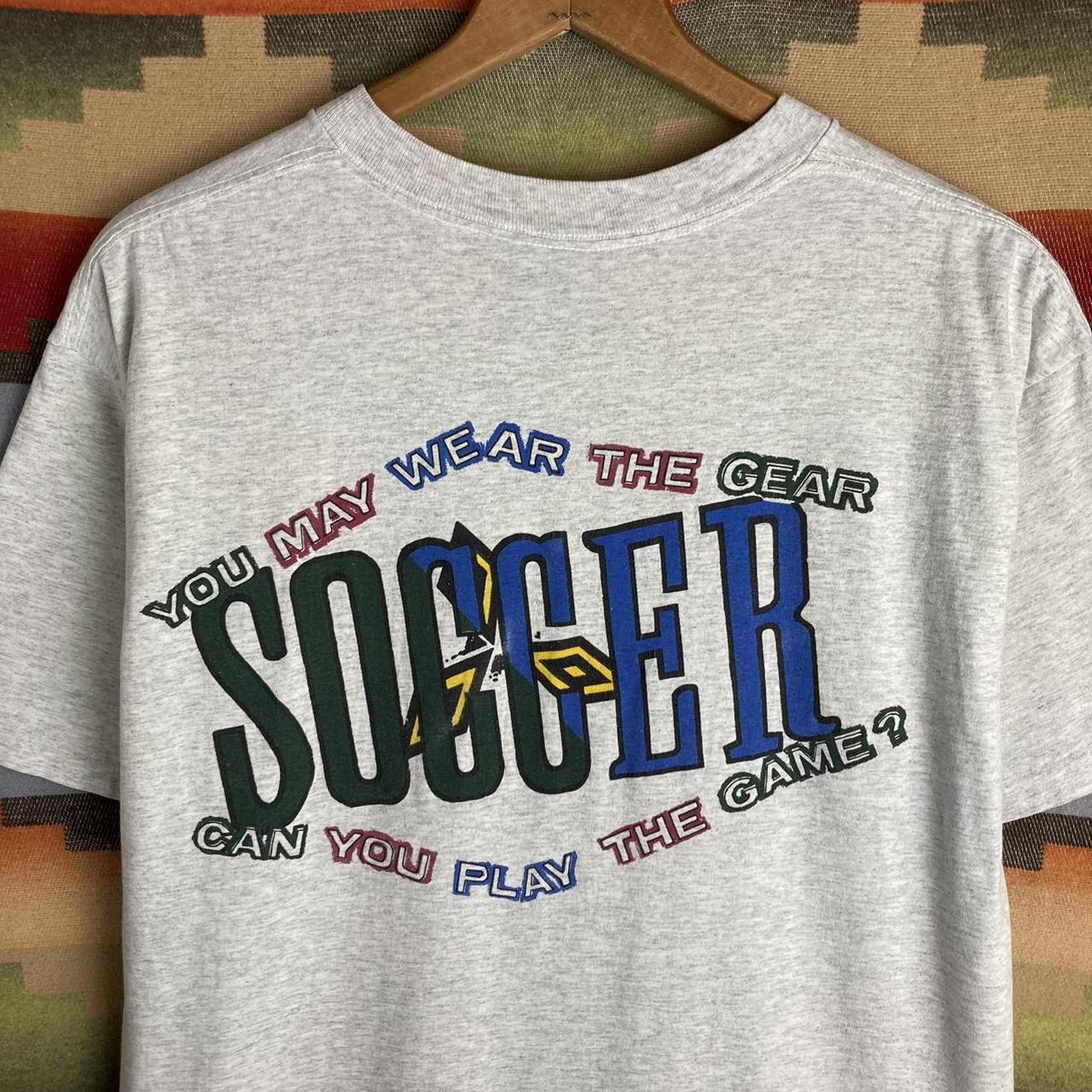 Vintage 90s Umbro Soccer Heather Gray T-shirt | Size...