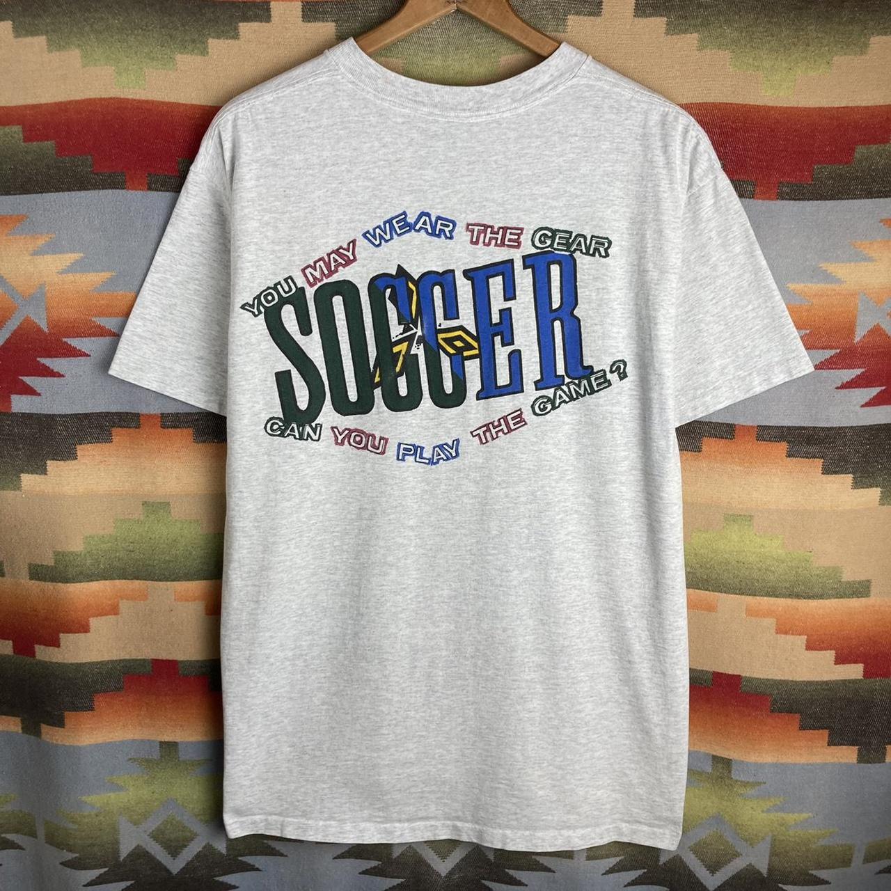 Vintage 90s Umbro Soccer Heather Gray T-shirt | Size... - Depop