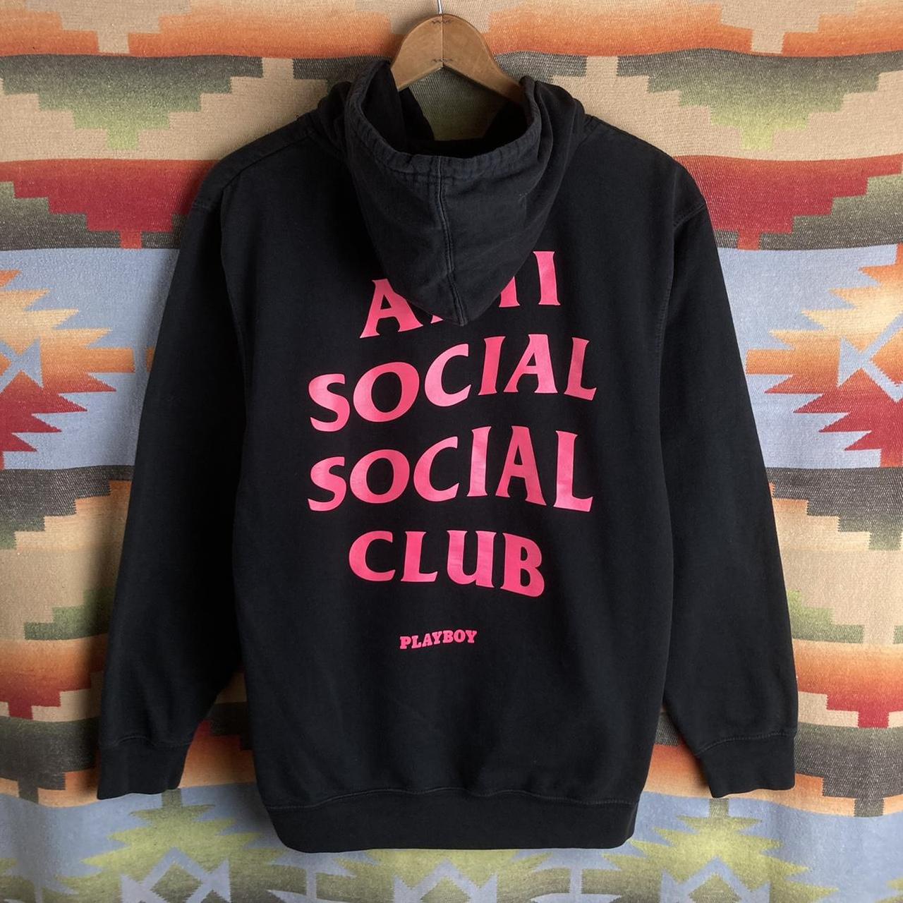 Pink Black Playboy newest x Antisocial Social Club Hoodie