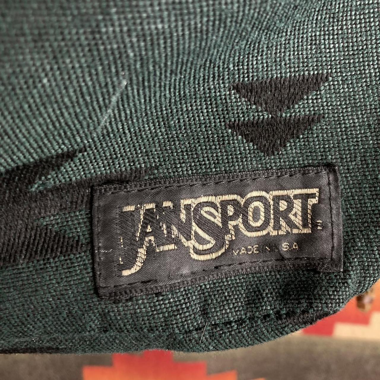 Vintage 90s JanSport Pattern Forest Green Leather... - Depop