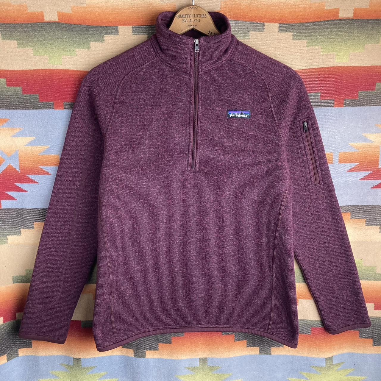 RARE Patagonia Dervish newest Sweater 1/4 Zip Purple Quilted Pullover Jacket Gorpcore