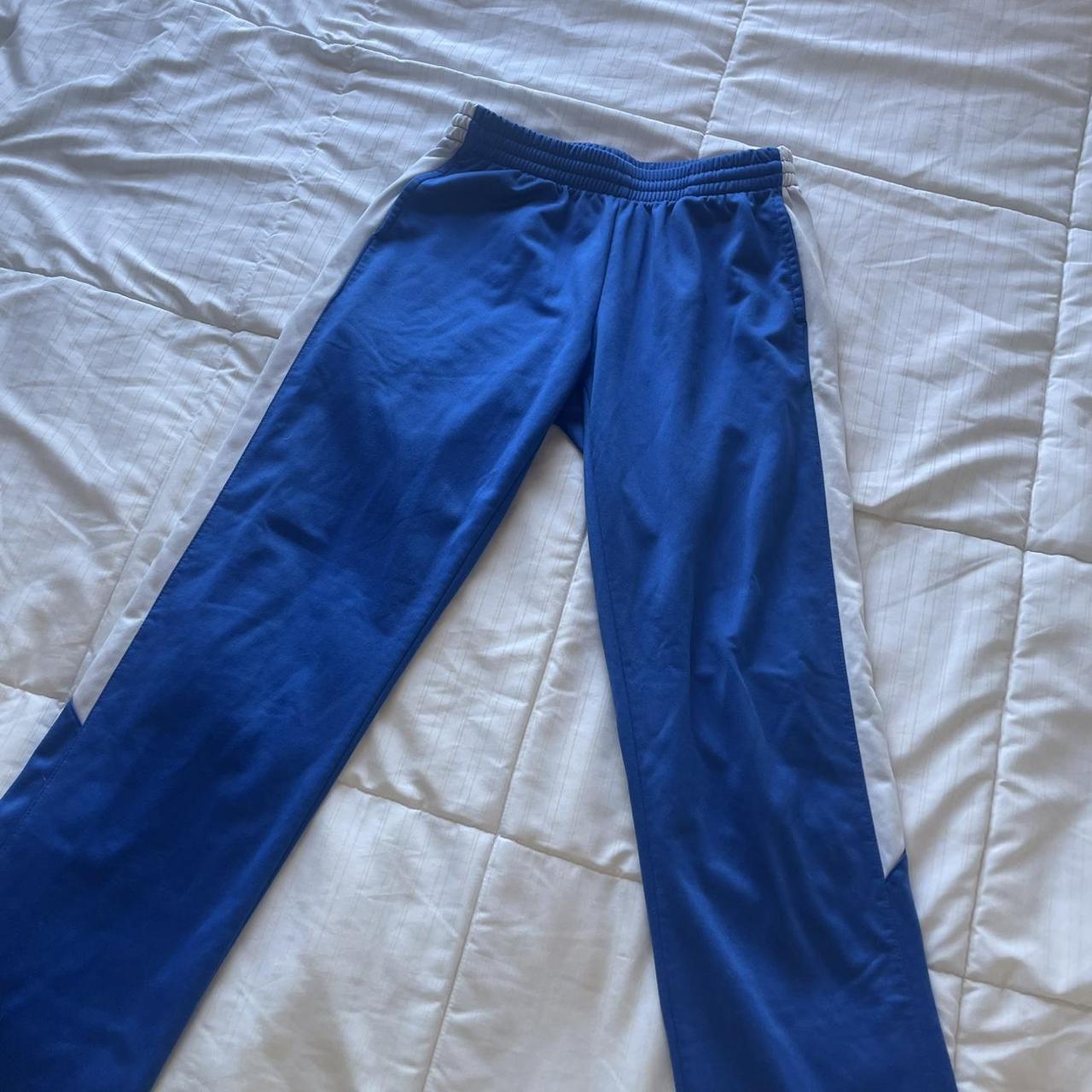 super comfy blue & white sweatpants with zippers on... - Depop