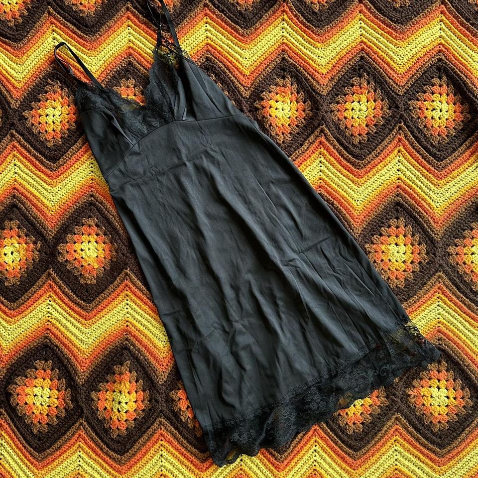 Black vintage vanity Fair slip Perfect condition No - Depop