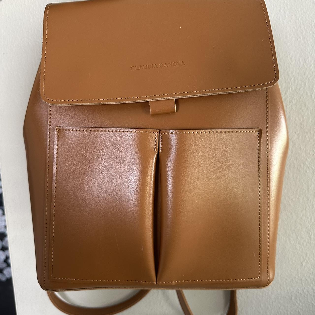 Claudia Canova Tan Vegan Leather Mini Backpack. Depop